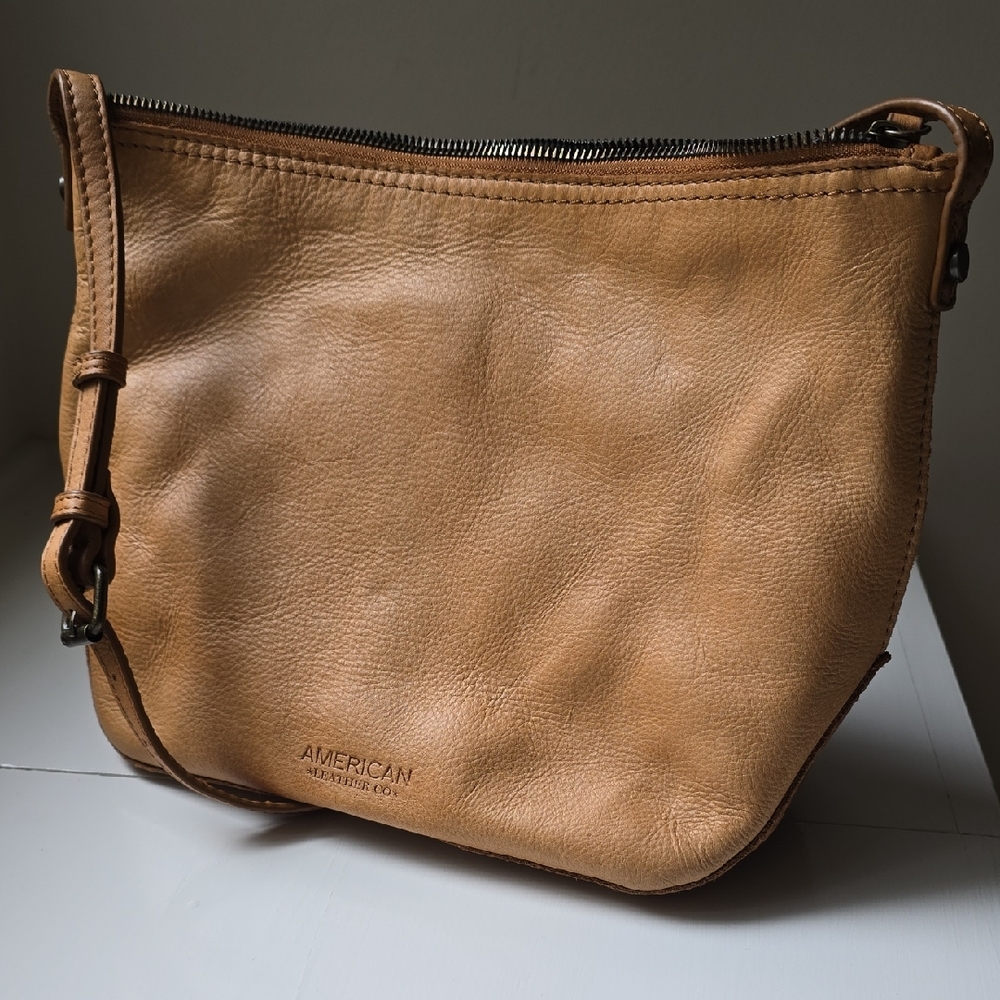 American Leather Crossbody Bag - Tan
